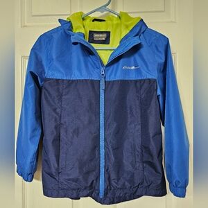 Eddie Bauer Boys Hooded Waterproof Zip Jacket Size Small 7/8